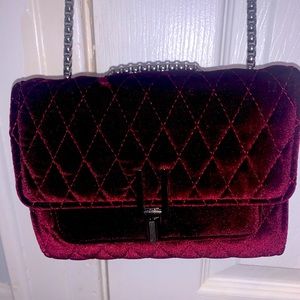 Brand new deep red velvet purse